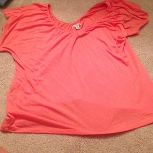 Coral flowy dress shirt