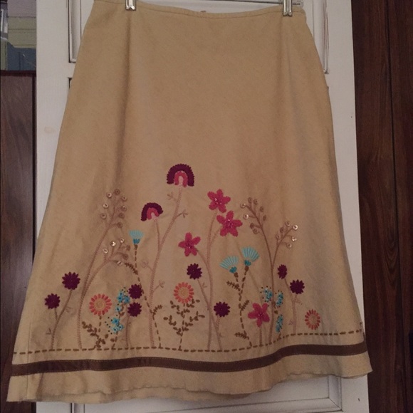 J.Jill skirt with floral embellishments