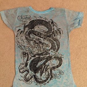 Sinful by Affliction burnout tshirt S Small