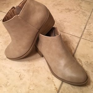 Cream colored ankle booties