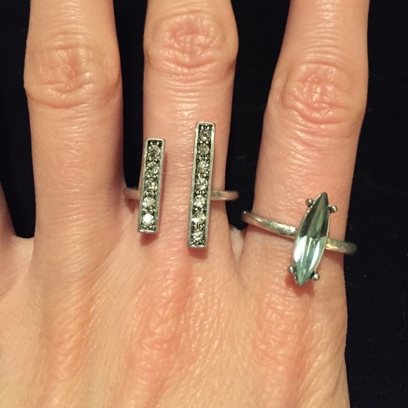 🚫🚫SOLD🚫🚫Ice Blue and Pave Stackable Rings - Picture 2 of 3