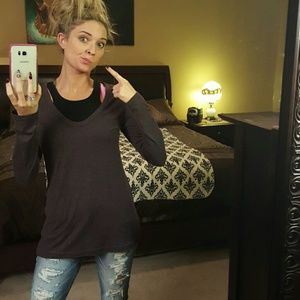 Deep plum brown purple tunic