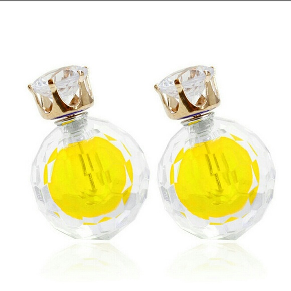 Double Sided Earrings Yellow