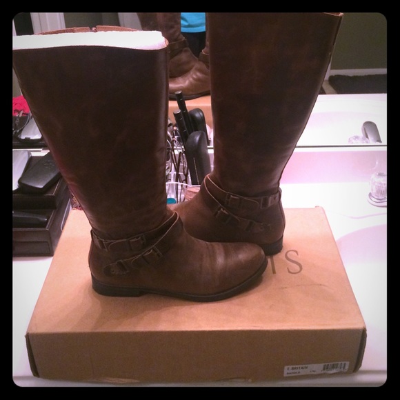 Brown riding boots