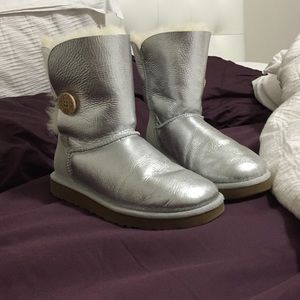 Short silver Uggs!