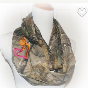 Real Tree Buck and Doe embroidered infinity scarf
