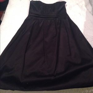 Black strapless cocktail dress