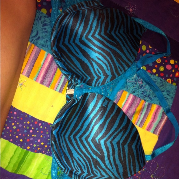 Blue zebra 34c racerback push up bra