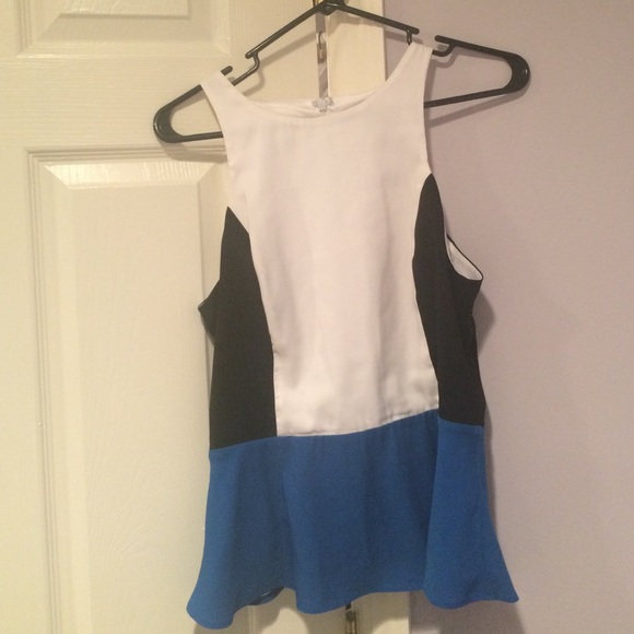 Express colorblock peplum tank