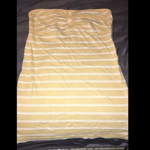 Yellow striped tube top