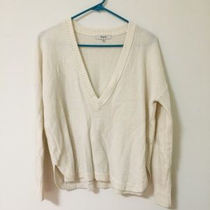 Madewell cream v neck sweater