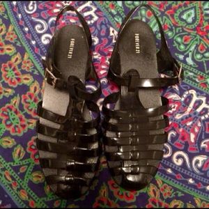 Black Jellies Sandals