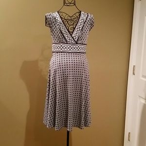 Dress Barn light blue and brown dress