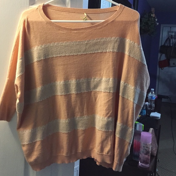 Peach light sweater 3/4 sleeve