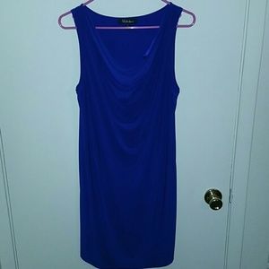 Blue strapless dress