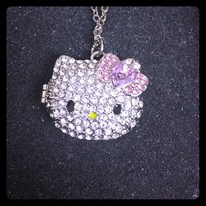 Hello Kitty bling crystal necklace