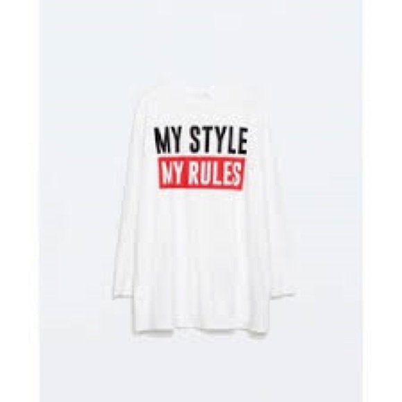 Zara My Styles My Rules Shirt Half Sleeves
