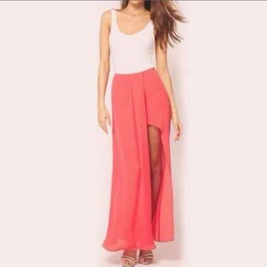 NWT Sexy Side Open Split Long Skirt (Peach)