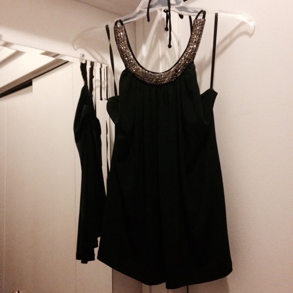 Limited Halter Top - Silver/Chrome Beading - NWOT