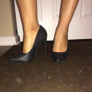 Black pointed heels