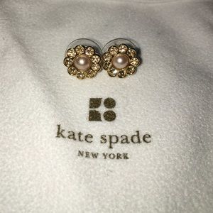 Kate Spade crystal/pearl petite Flower Studs