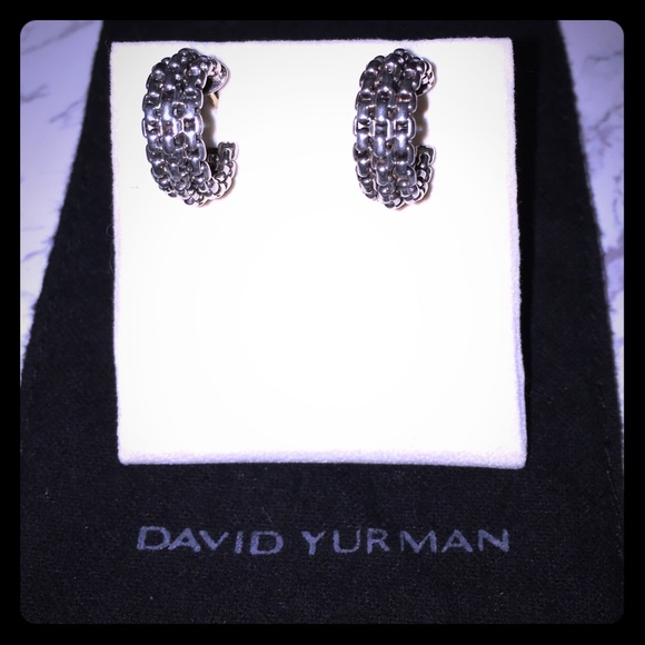 David Yurman Triple Row Box Chain Hoops