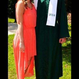 High low dark peachy/orange dress