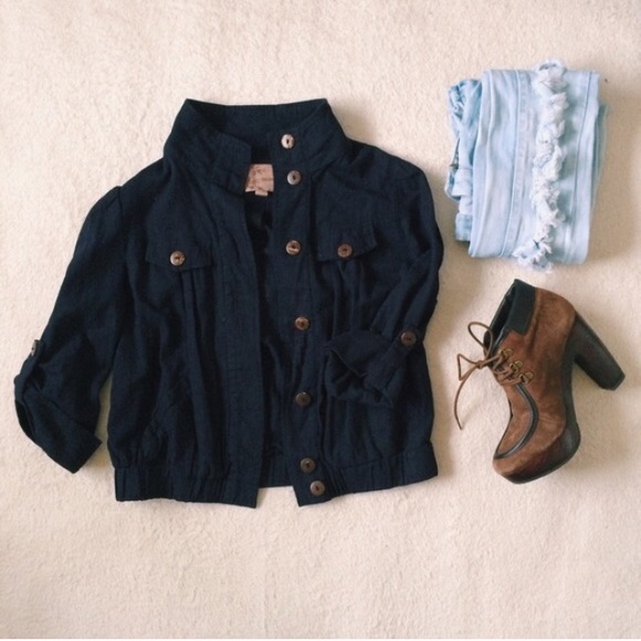 Mine Jackets & Blazers - Dark Blue Blazer with buttons