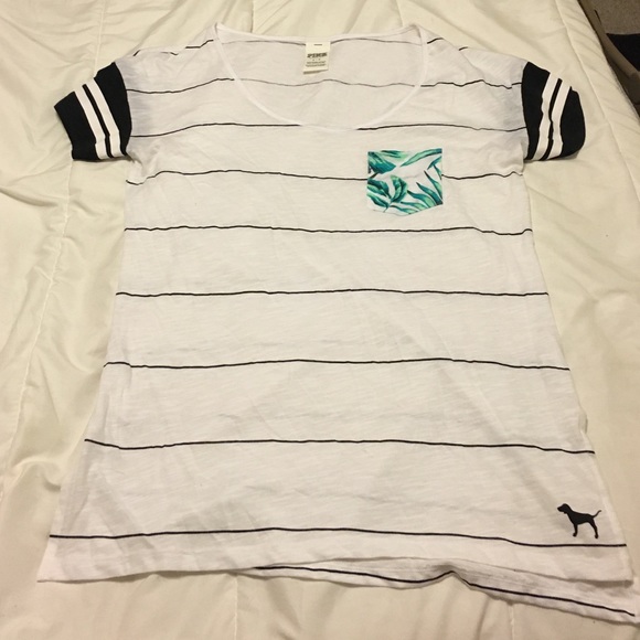 Victoria secret pink size small striped T-shirt