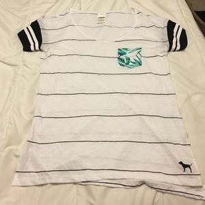Victoria secret pink size small striped T-shirt