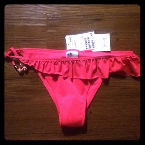 Hot pink ruffle bikini bottoms