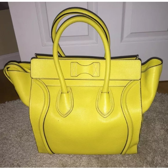 🔴sold🔴Celine citron yellow mini luggage handbag - Picture 2 of 4