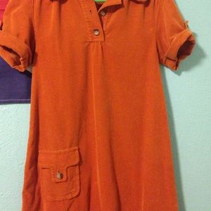 Orange Knee Length Dress