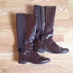 Brown riding boots