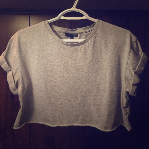 Topshop Tops - Grey crop top