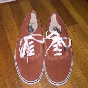 Brick Red Vans worn once before in great condition