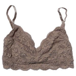 Floral rose lace bralette - mocha
