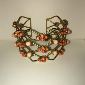 Gold & Pink Vintage Bracelet Cuff