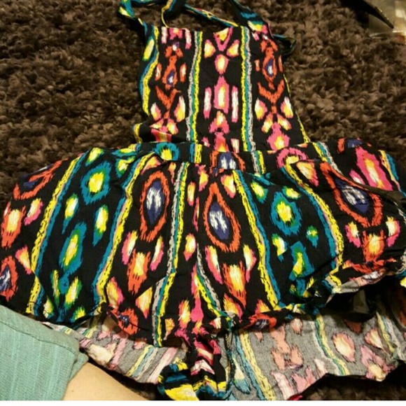 Tribal shorts romper