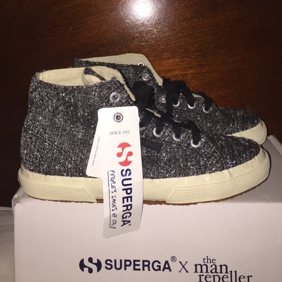 ❌sold❌Superga Tweed High Top Sneakers Shoes- 6