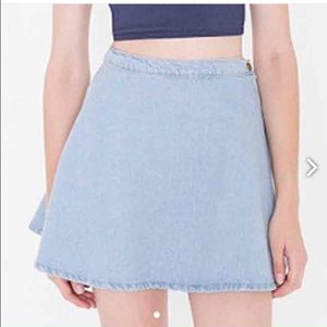 American apparel blue denim skirt