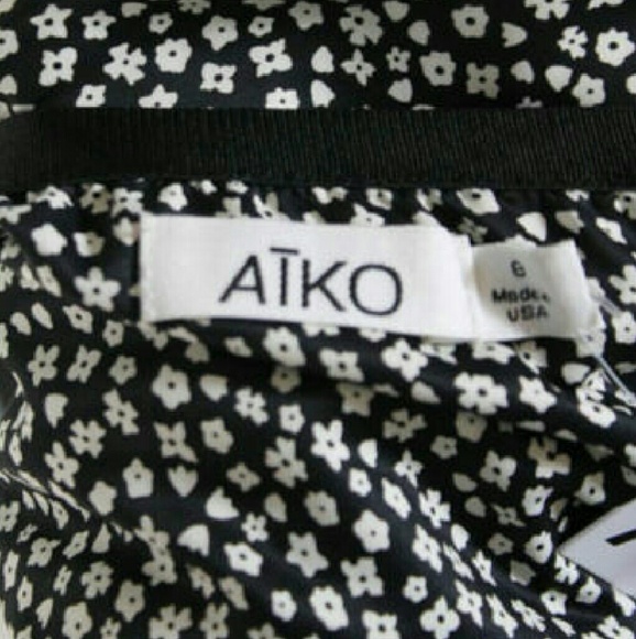 SOLD! AIKO Black White floral mini skirt - Picture 2 of 4