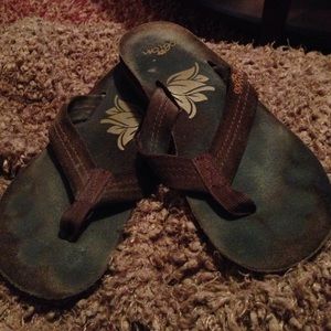 Cobian flip-flops leather on top hardly even worn