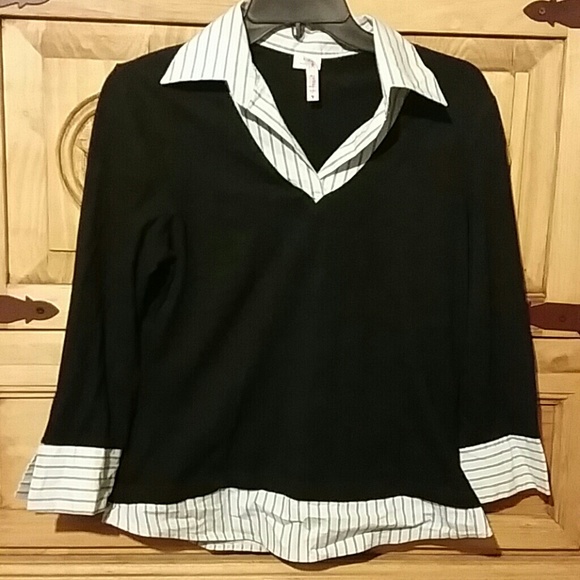Teal and black dress shirt