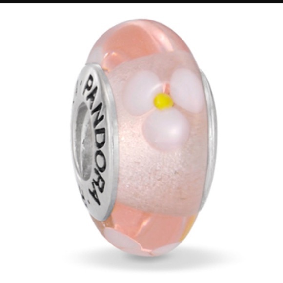 Authentic Pink Glass Pandora Charm