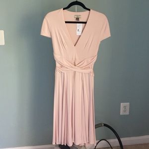 Blush Pink Issa Silk Jersey Cap Sleeve Dress
