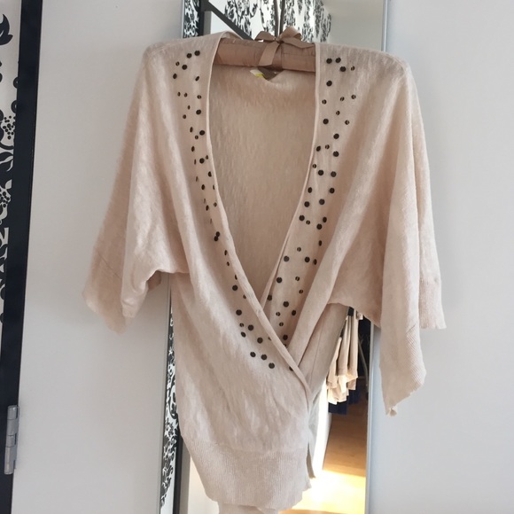 Perfect condition IRO wrap sweater with beading!