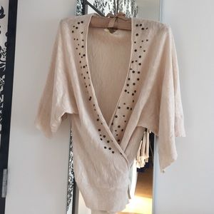 Perfect condition IRO wrap sweater with beading!