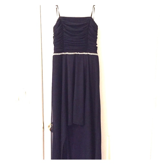 Navy Blue High Low Dress