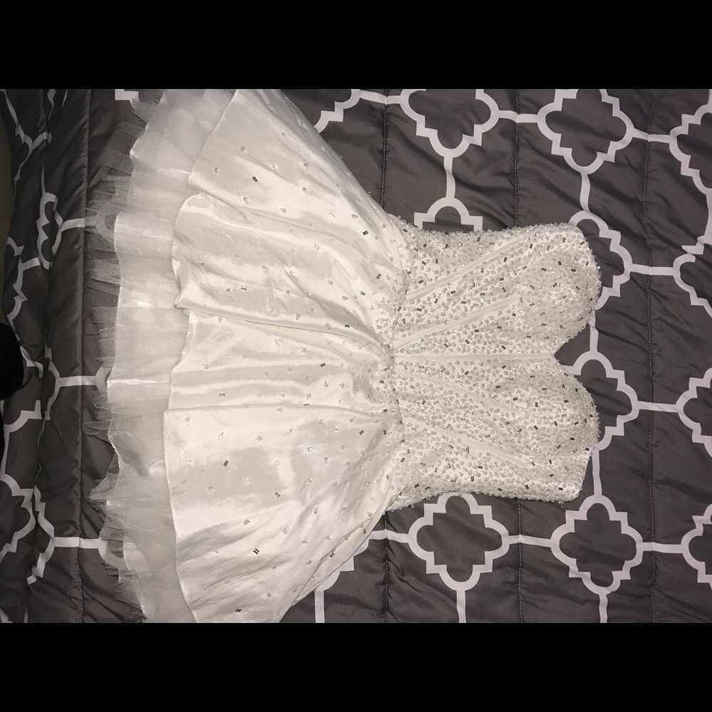 White beaded homecoming dress